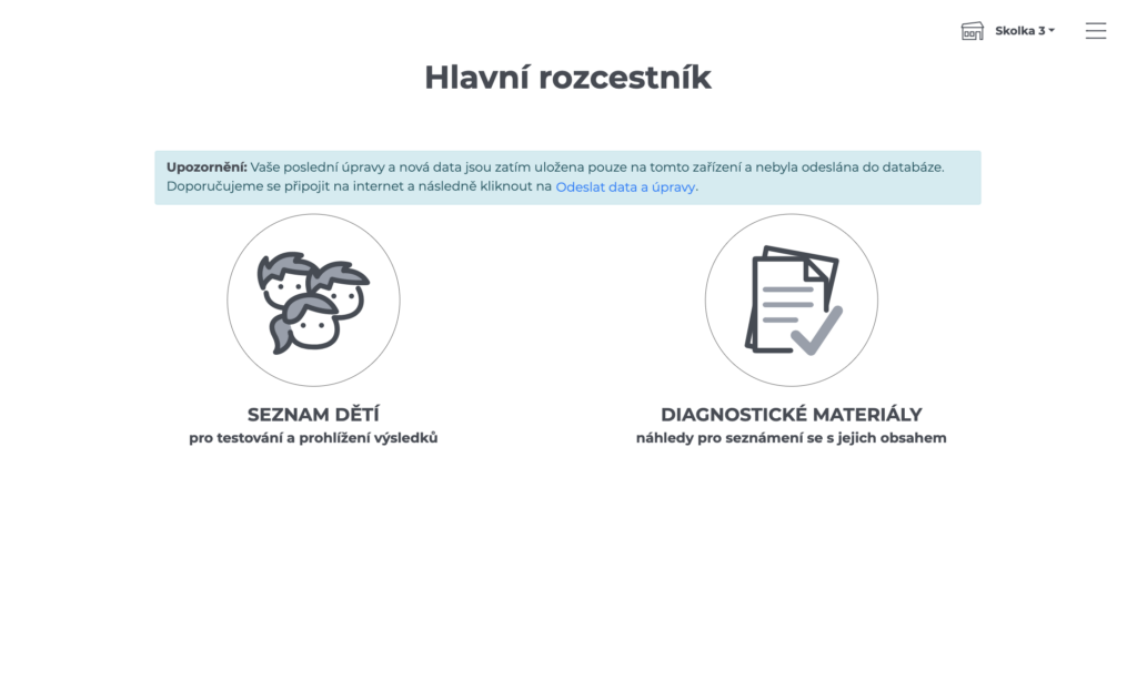 Před aktualizací odešlete data