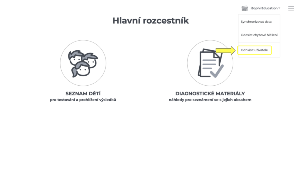 Digizáznam - odhlášení